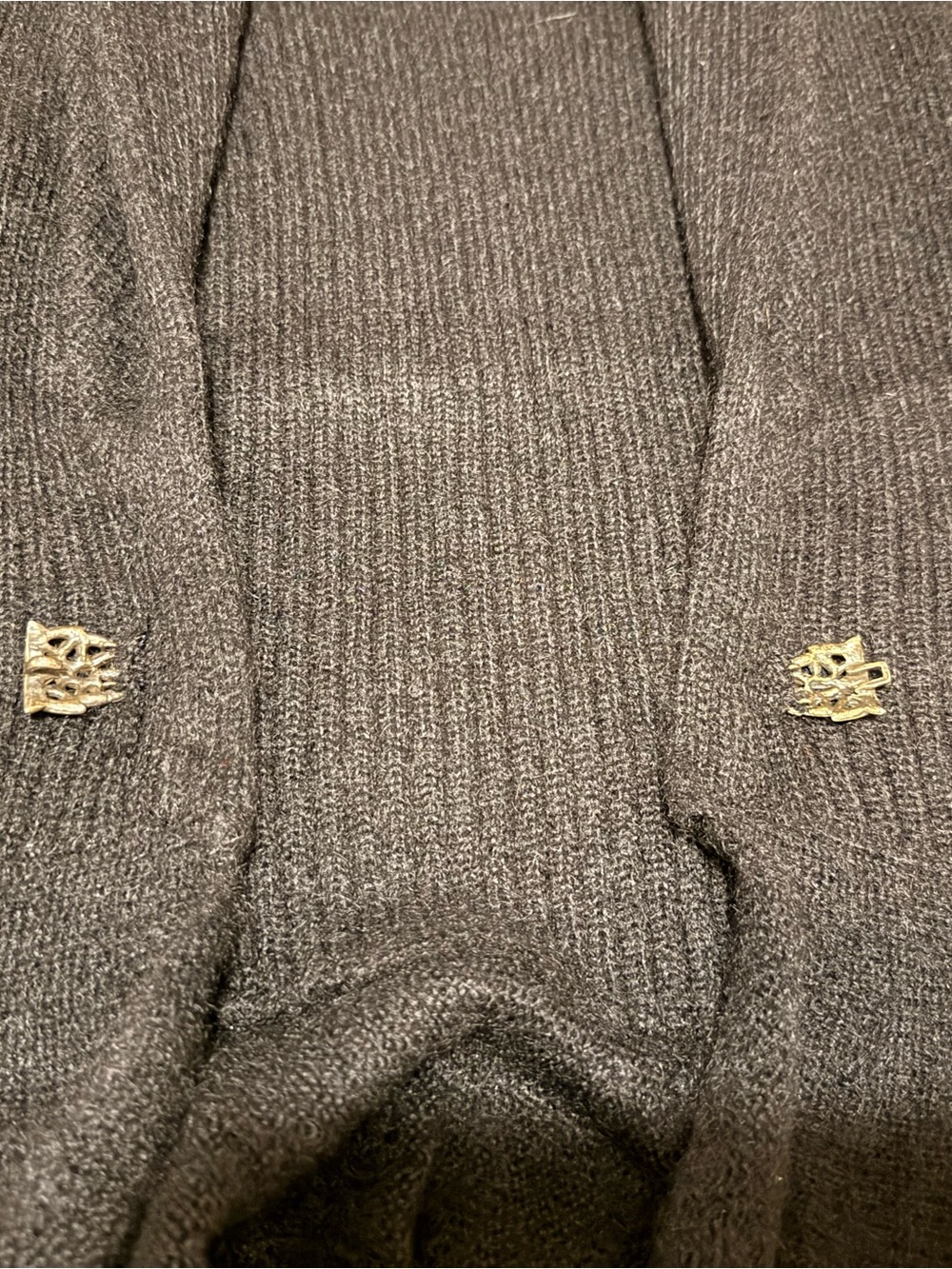Ralph Lauren Black Shawl Collar Mohair Sweater with Rhinestone Closure - Picture 4 of 10